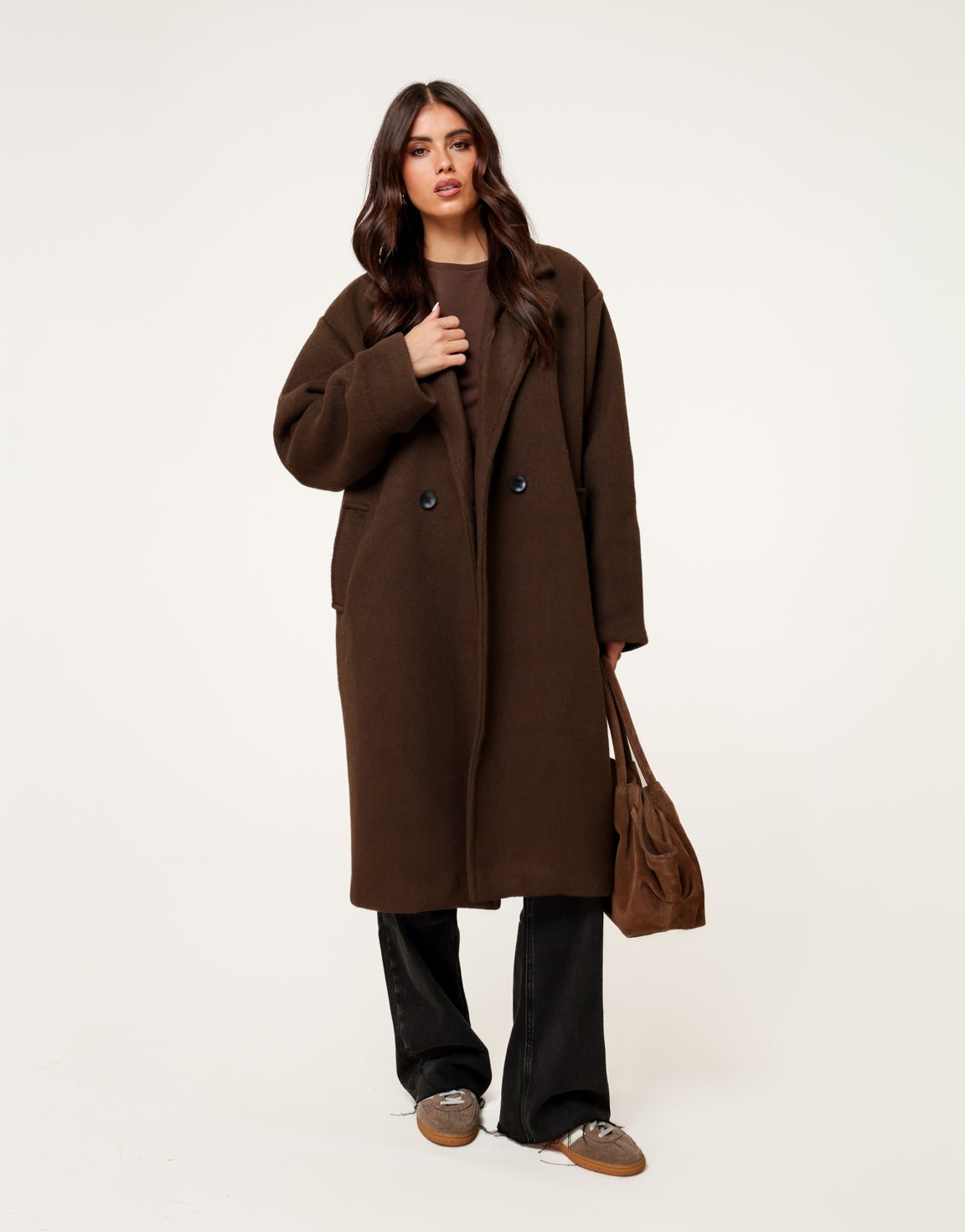 Donkerbruine Lange Zachte - Jas - Olivia & Kate