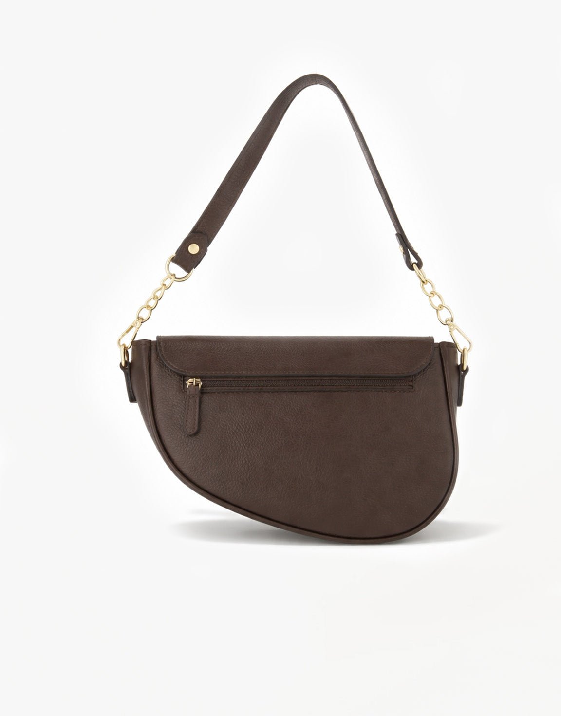 Donkerbruine Leren Saddle - Tas - Olivia & Kate