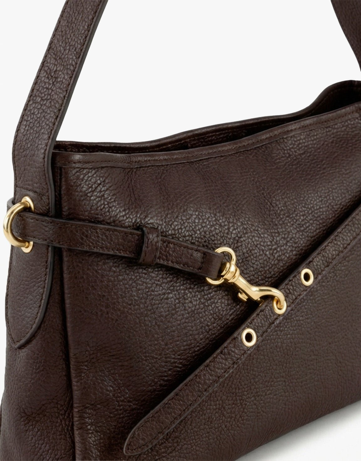 Donkerbruine Leren Vierkante - Tas - Olivia & Kate