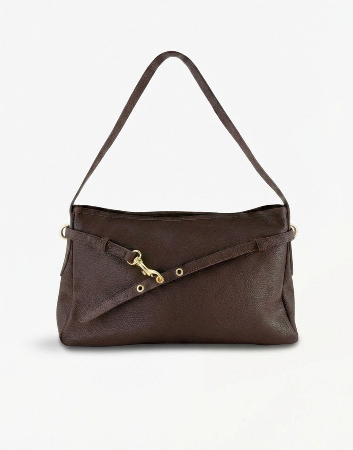 Donkerbruine Leren Vierkante - Tas - Olivia & Kate