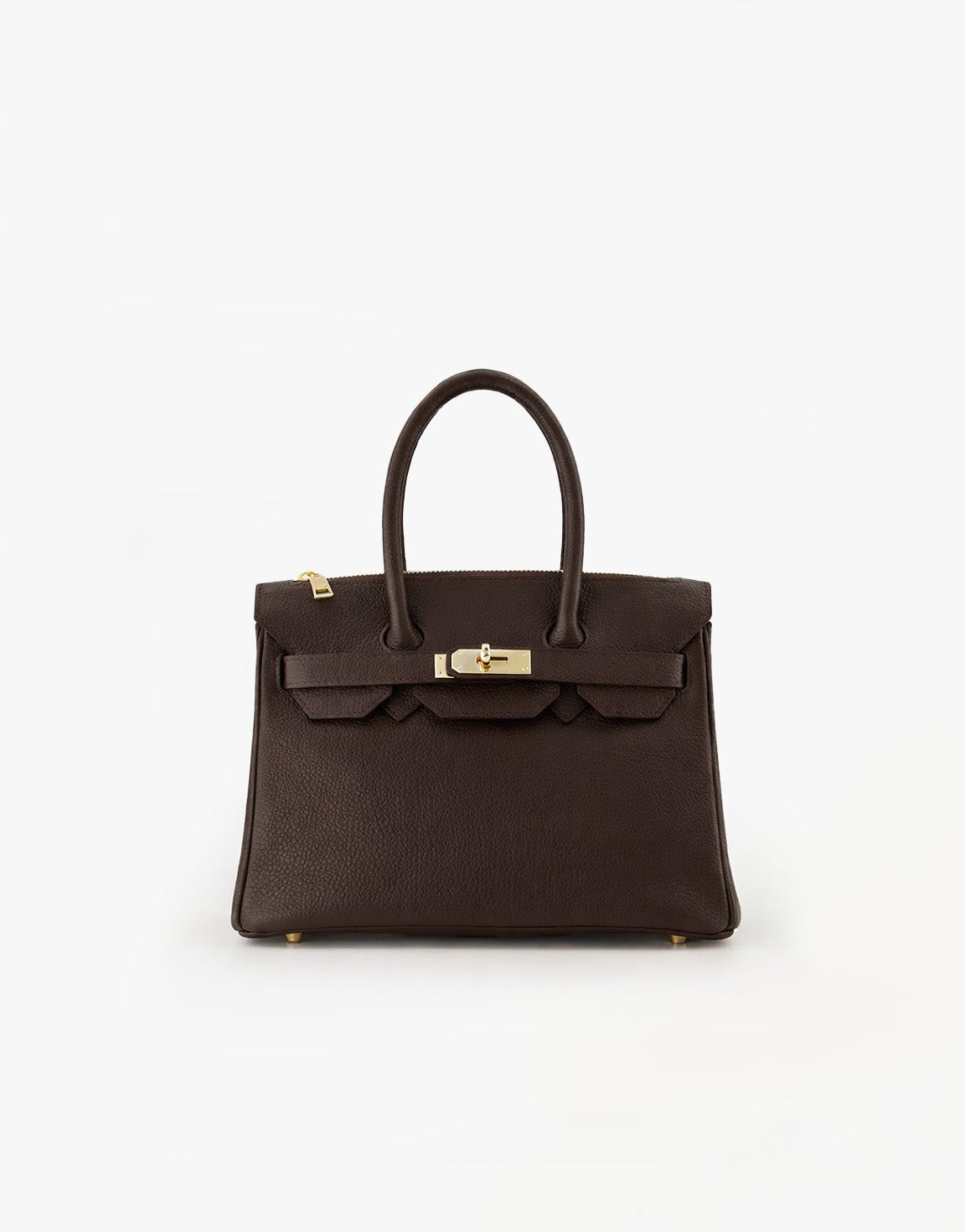 Donkerbruine Middel Gouden Details - Tas - Olivia & Kate