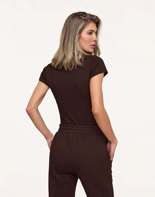 Donkerbruine O&K Basic SS - Top - Olivia & Kate