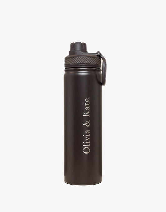 Donkerbruine Olivia & Kate Stainless Steel - Waterfles - Olivia & Kate