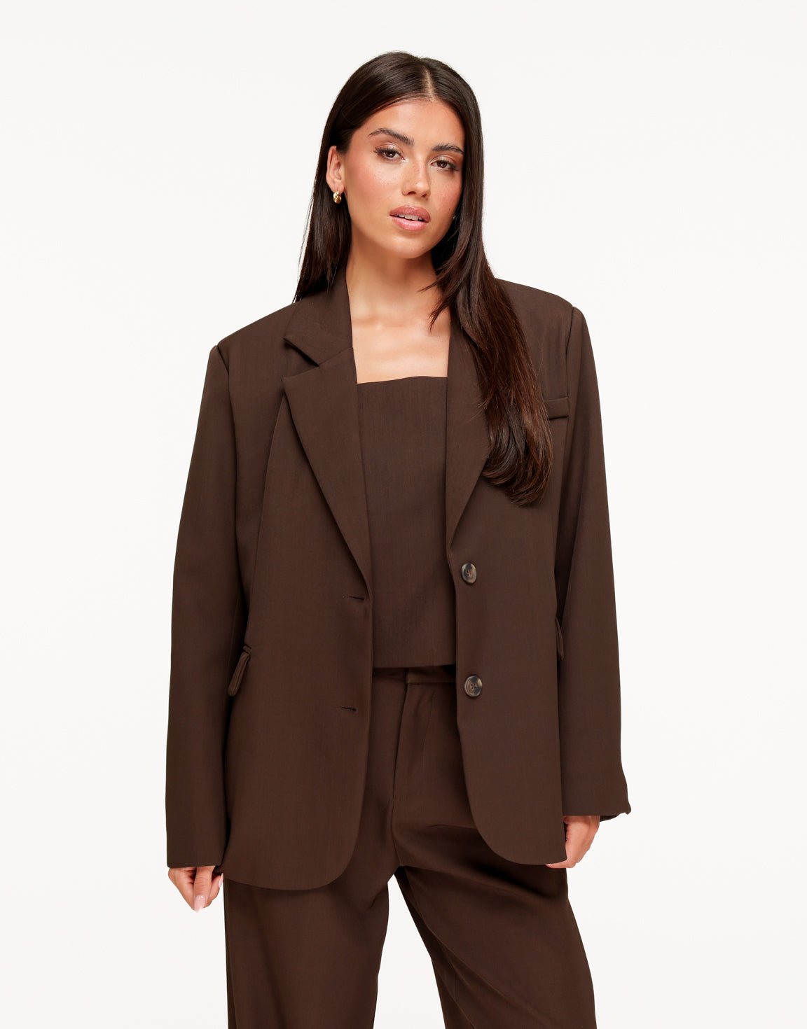 Donkerbruine Oversized Pasvorm Knoopjes - Set - Olivia & Kate