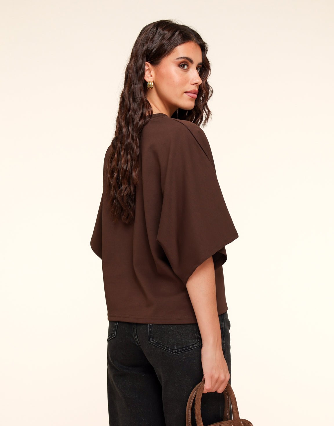 Donkerbruine Oversized SS - T-shirt - Olivia & Kate