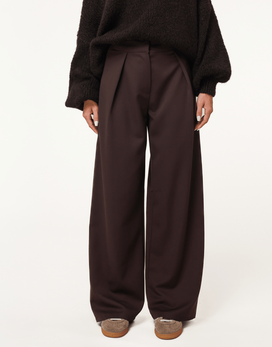 Donkerbruine Plooien - Pantalon - Olivia & Kate