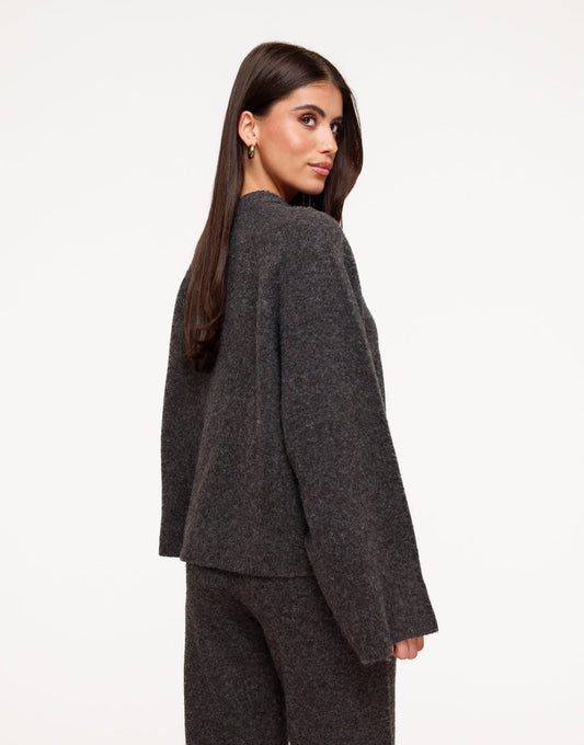 Donkerbruine Premium Gebreide LS - Trui - Olivia & Kate