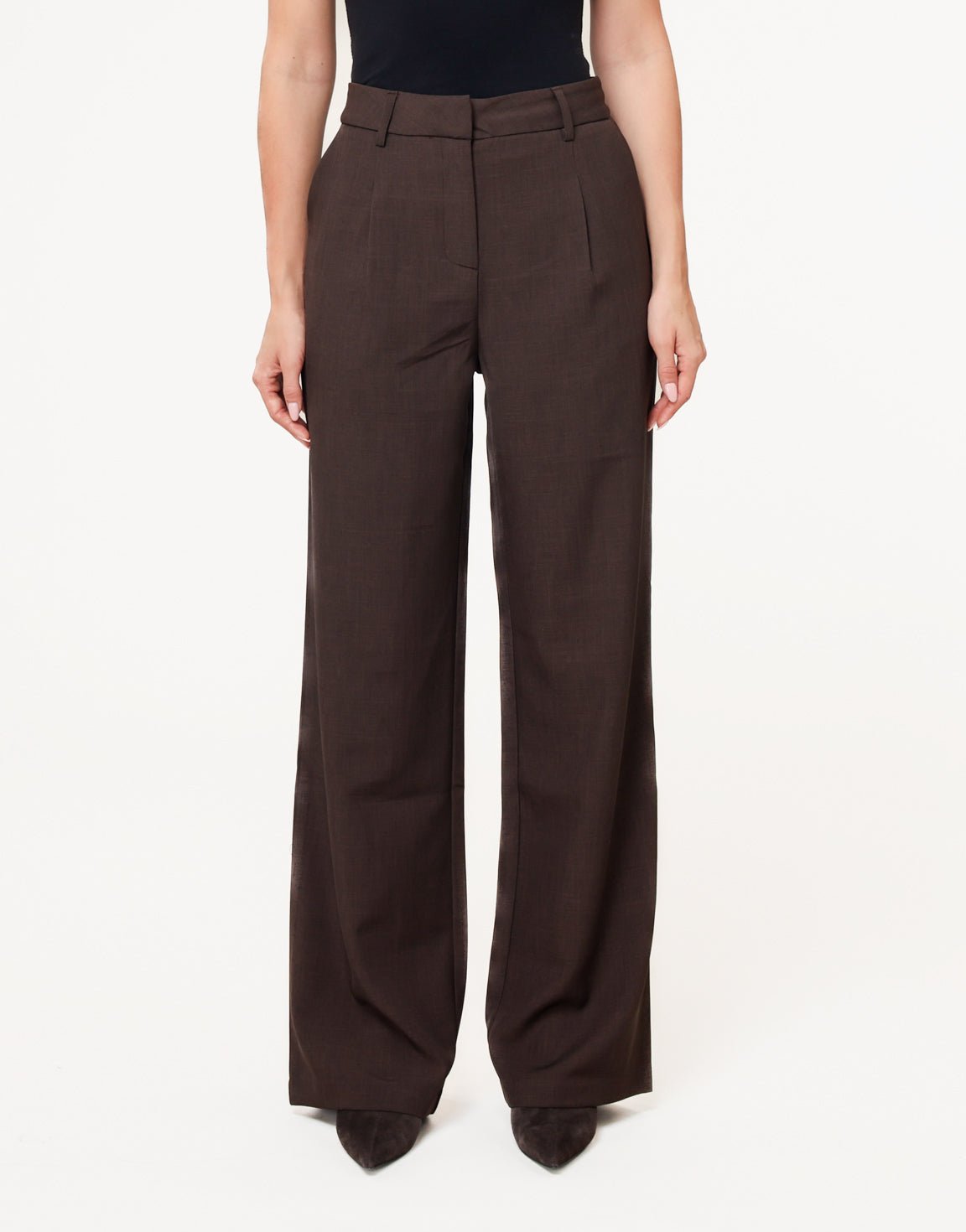 Donkerbruine Rechte - Pantalon - Olivia & Kate