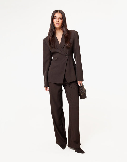 Donkerbruine Rechte - Pantalon - Olivia & Kate