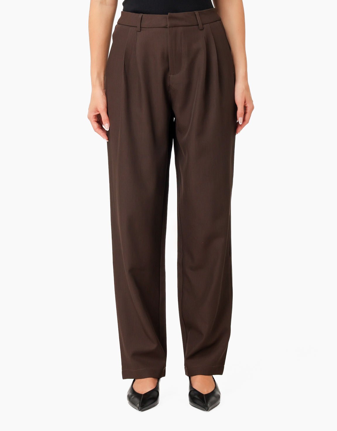 Donkerbruine Rechte Pasvorm - Pantalon - Olivia & Kate