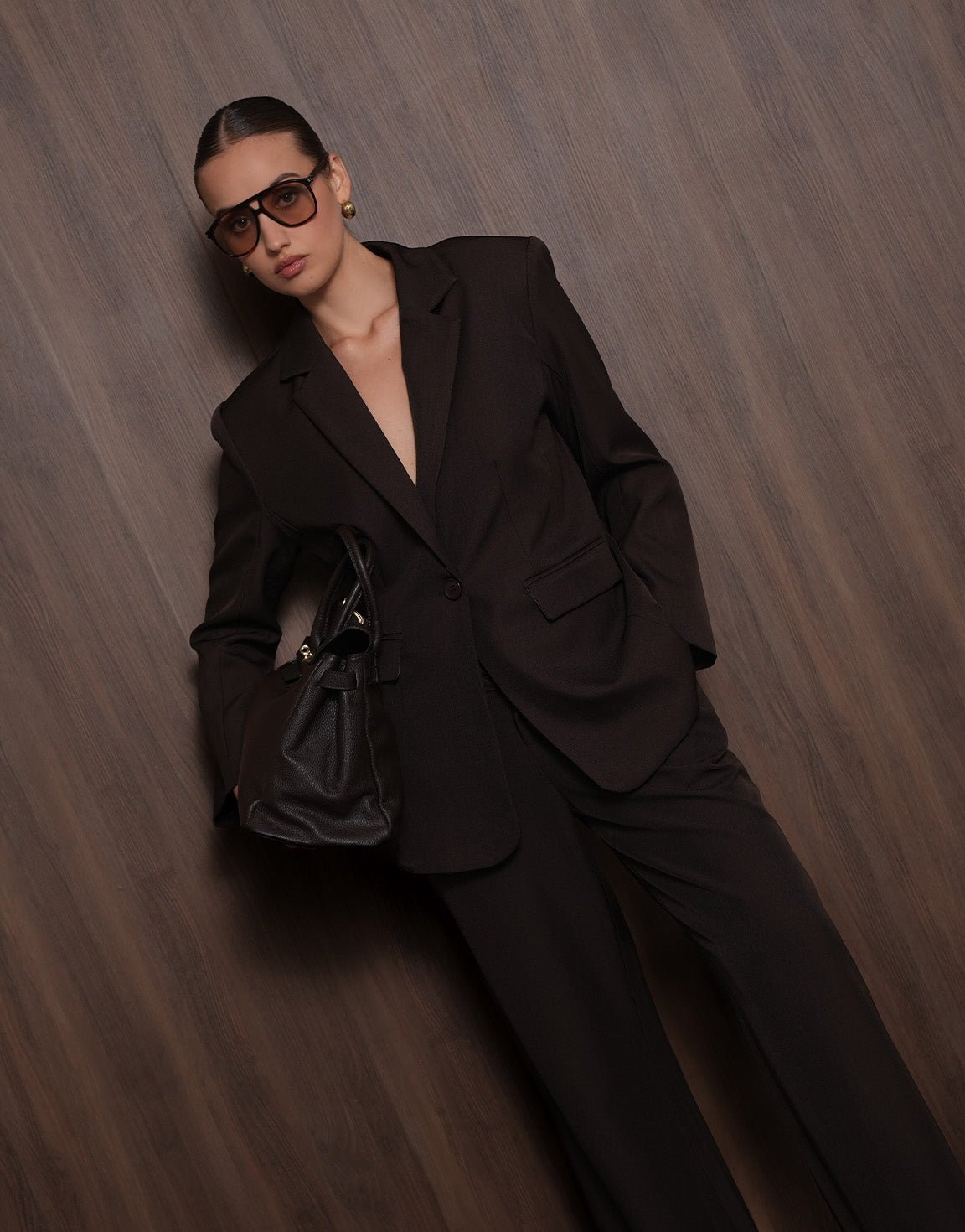 Donkerbruine Stevige Classic - Blazer - Olivia & Kate