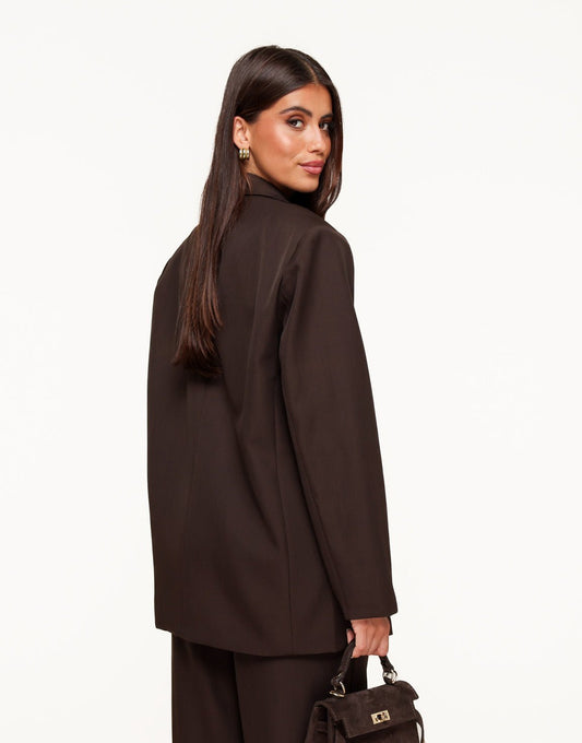Donkerbruine Stevige Classic - Blazer - Olivia & Kate