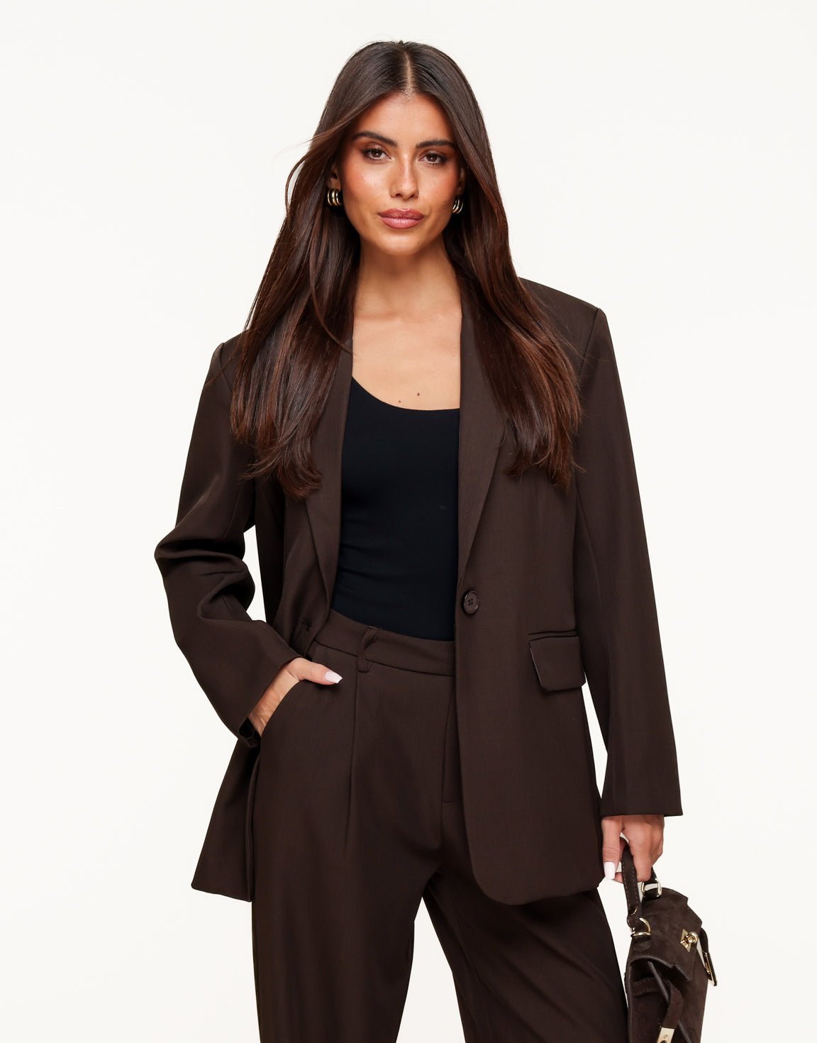 Donkerbruine Stevige Classic - Blazer - Olivia & Kate