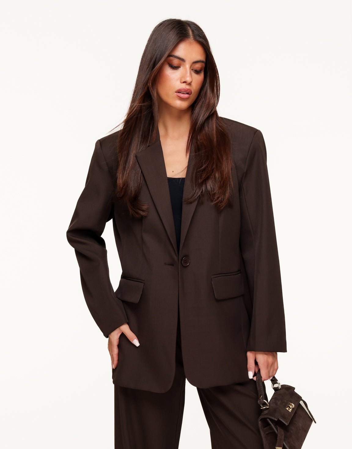 Donkerbruine Stevige Classic - Blazer - Olivia & Kate