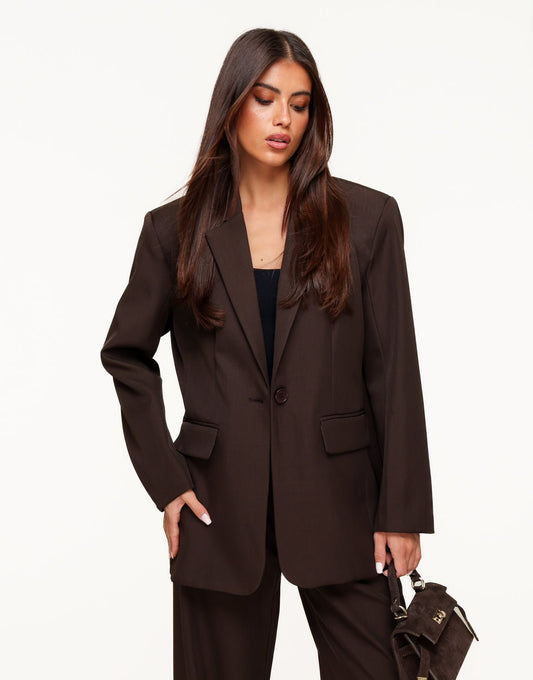 Donkerbruine Stevige Classic - Blazer - Olivia & Kate