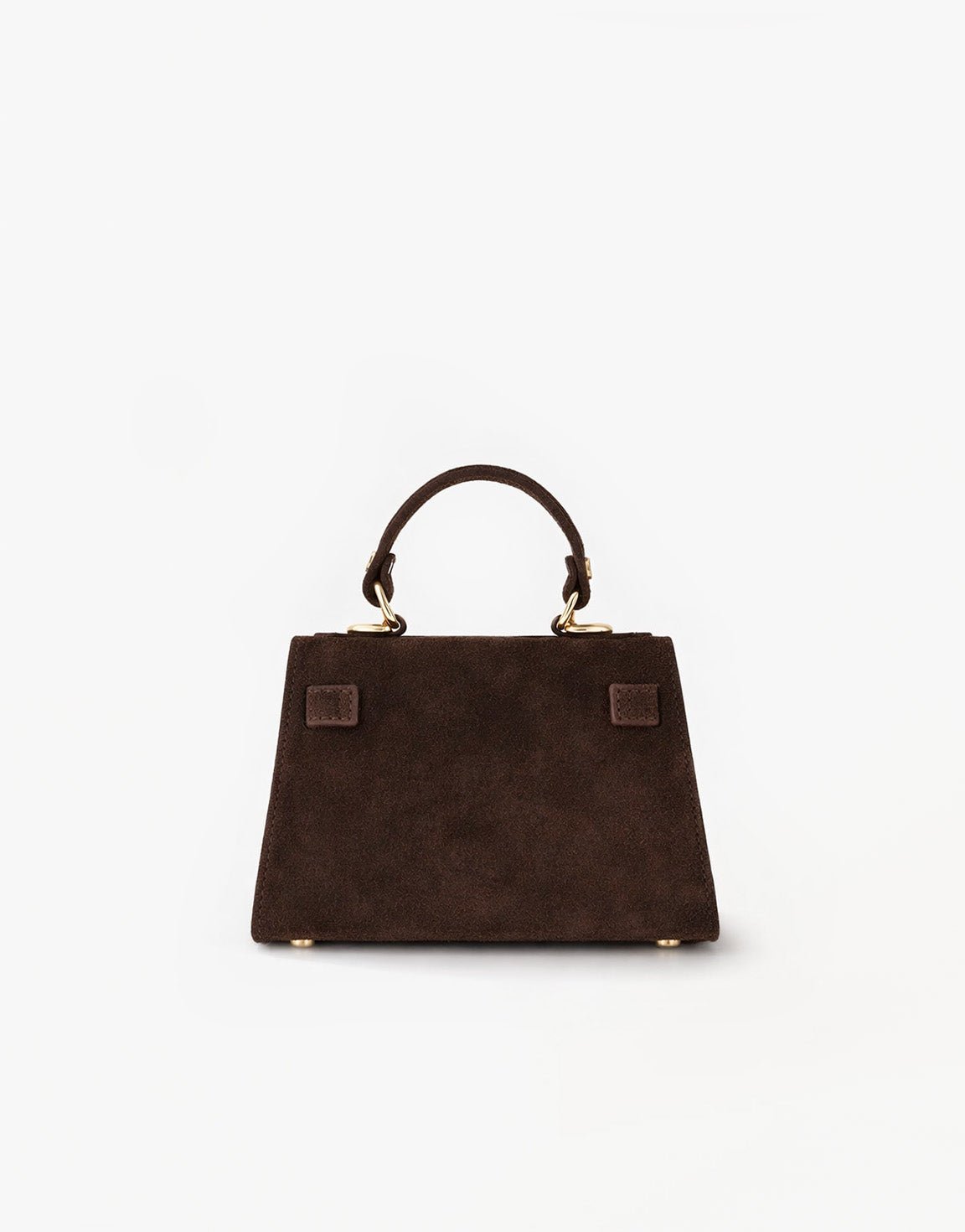 Donkerbruine Suede Gouden Detail - Tas - Olivia & Kate