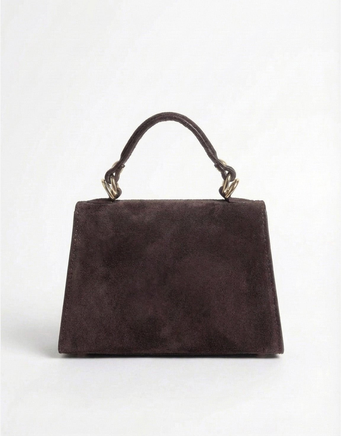 Donkerbruine Suede Gouden Detail - Tas - Olivia & Kate