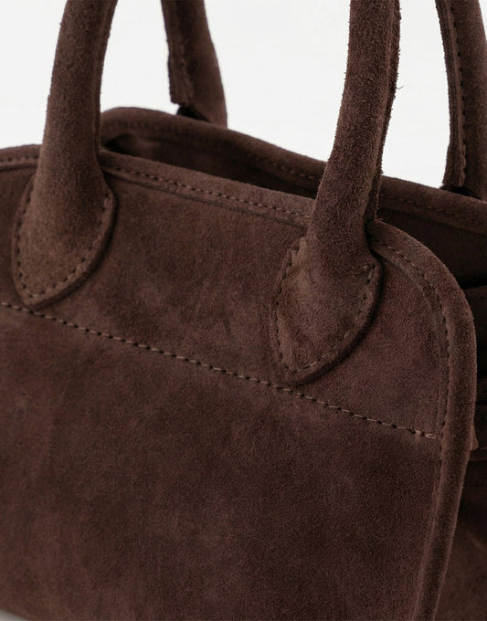 Dark brown Suede - Handbag - Olivia & Kate