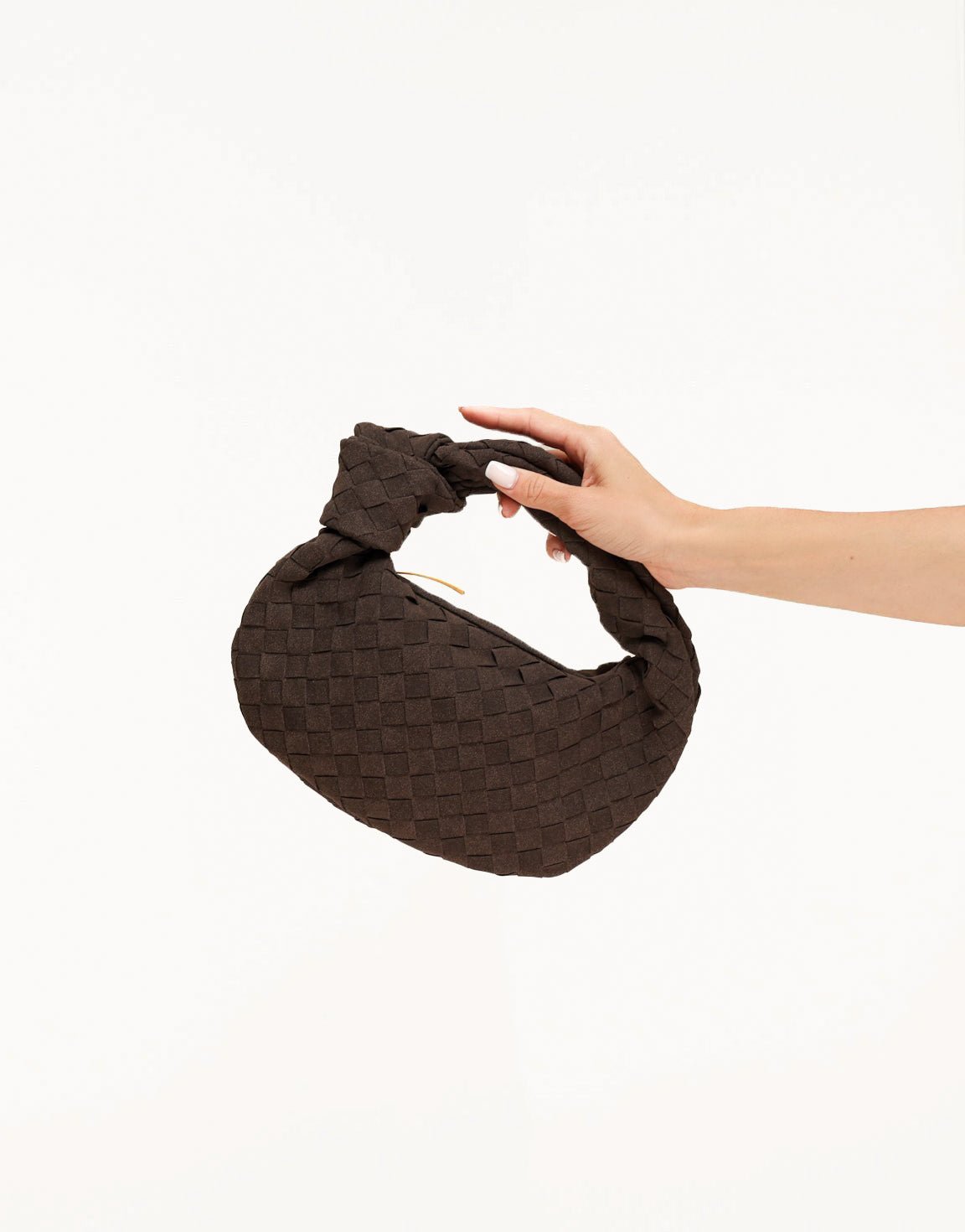 Donkerbruine Suede Middel Gevlochten - Tas - Olivia & Kate