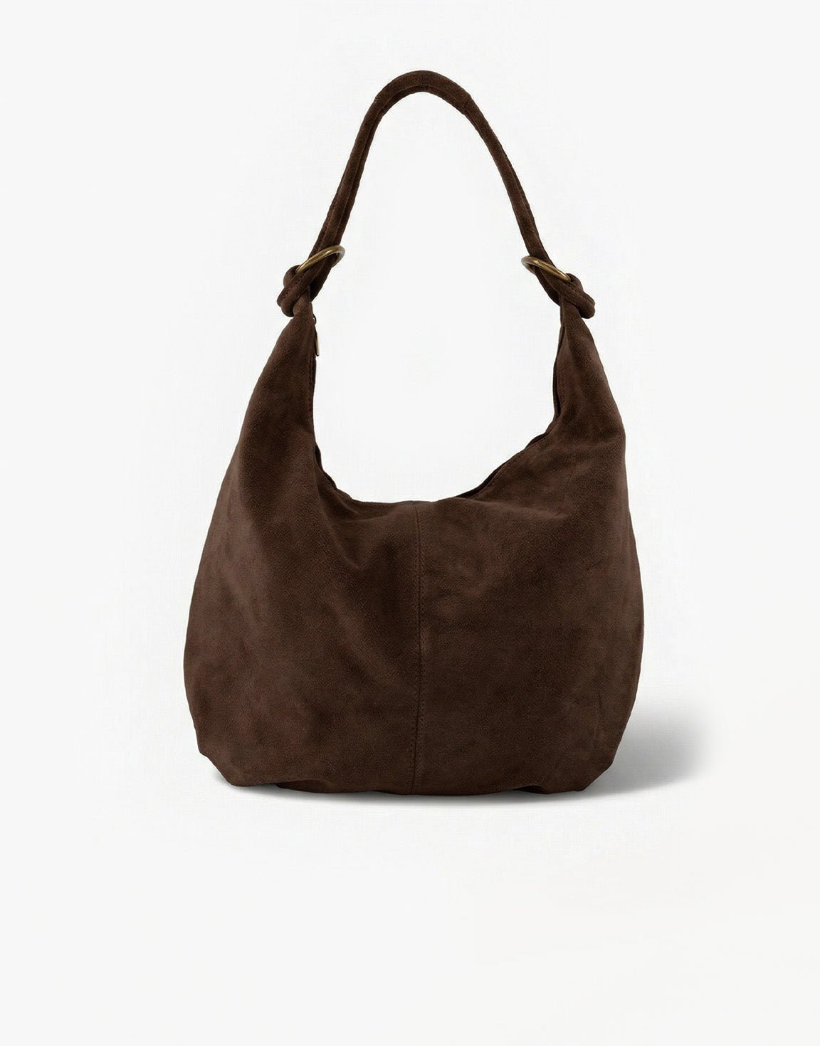 Donkerbruine Suede - Schoudertas - Olivia & Kate