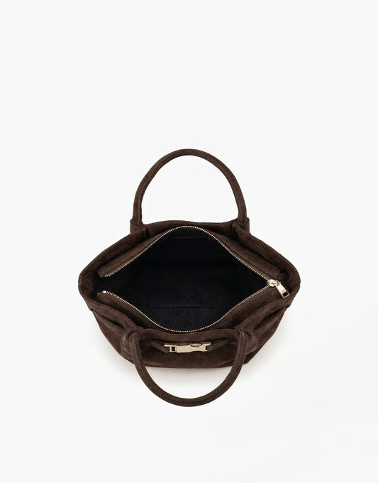 Donkerbruine Suede Shopper - Tas - Olivia & Kate
