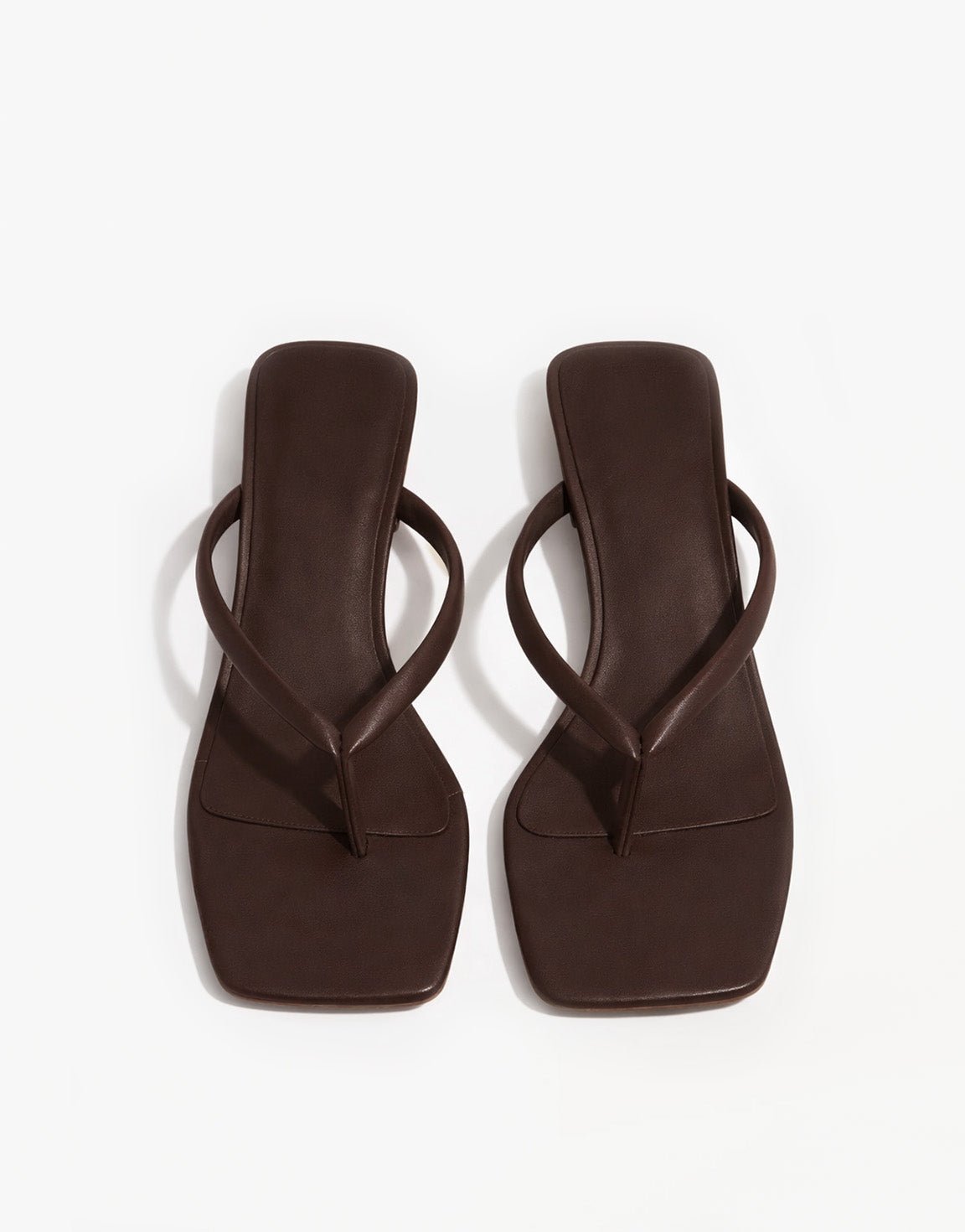 Donkerbruine Vierkante Basic Hakje - Teenslippers - Olivia & Kate