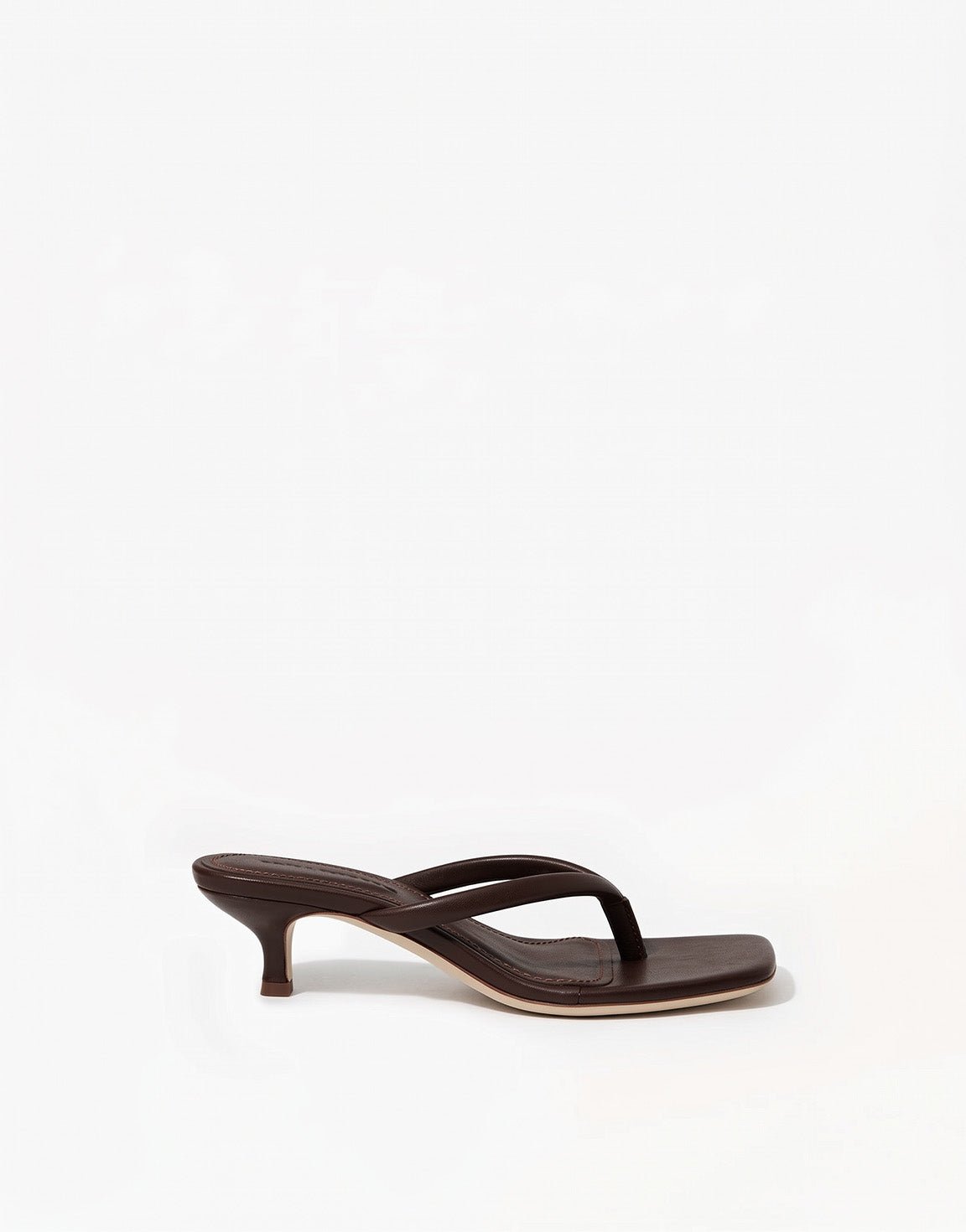 Donkerbruine Vierkante Basic Hakje - Teenslippers - Olivia & Kate
