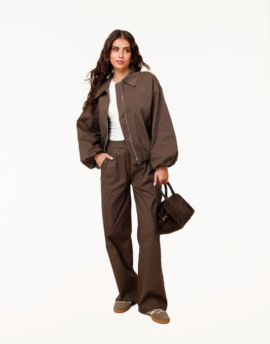 Donkerbruine Wijde - Broek - Olivia & Kate