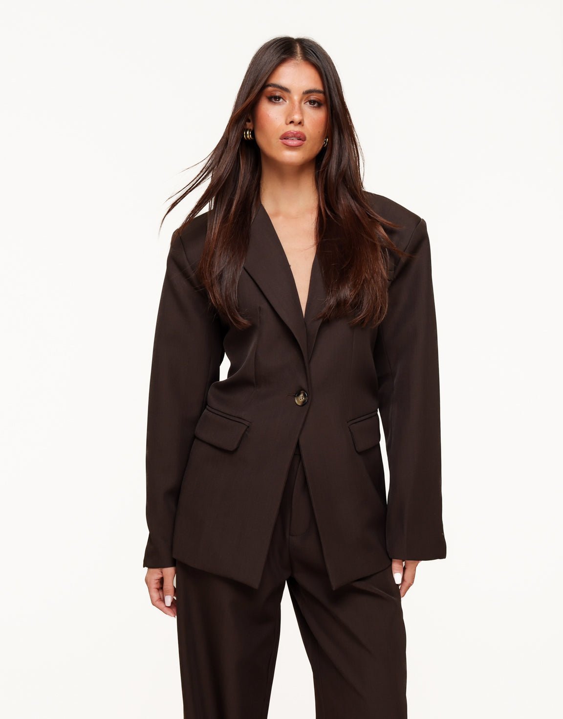 Donkerbruine Wijde Classic Rug Riem Detail - Set - Olivia & Kate