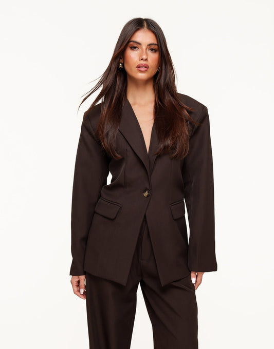 Donkerbruine Wijde Classic Rug Riem Detail - Set - Olivia & Kate