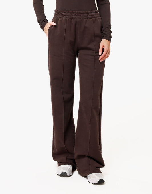 Donkerbruine Wijde Naden Jogging - Broek - Olivia & Kate