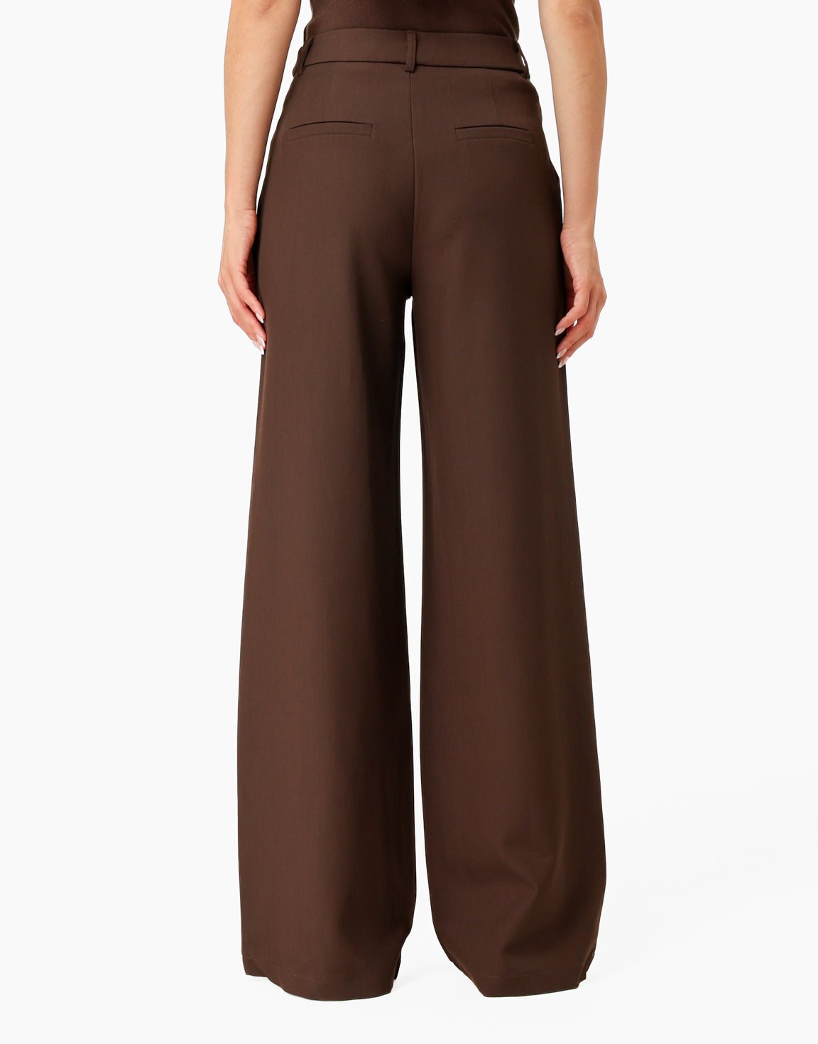 Donkerbruine Wijde Plooien - Pantalon - Olivia & Kate