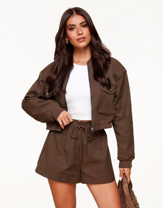 Donkerbruine Wijde - Short - Olivia & Kate