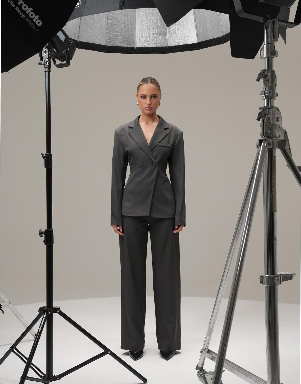 Donkergrijze Classic - Pantalon - Olivia & Kate