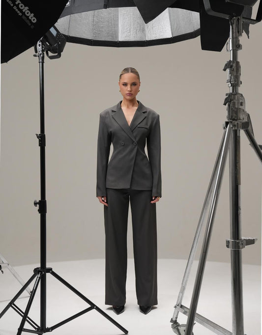 Donkergrijze Classic - Pantalon - Olivia & Kate