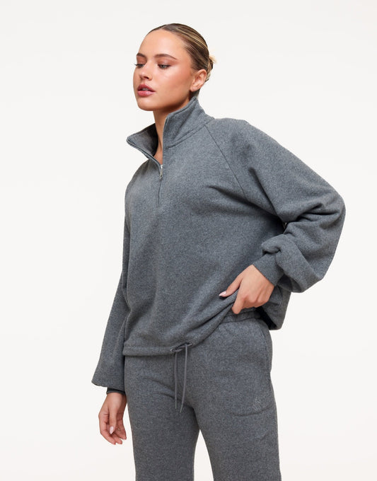 Donkergrijze Cropped Rits Jogging - Vest - Olivia & Kate