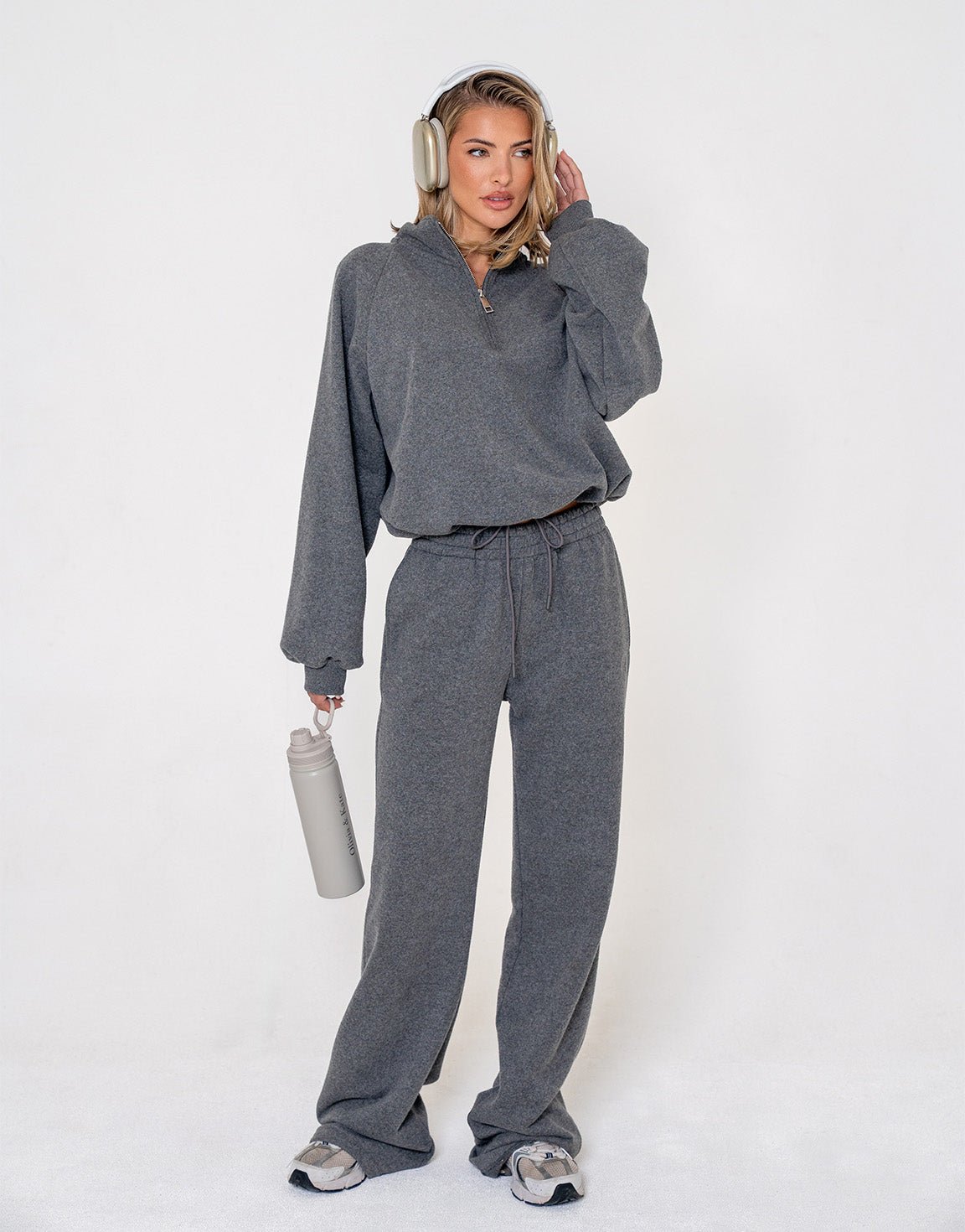 Donkergrijze Cropped Rits Jogging - Vest - Olivia & Kate