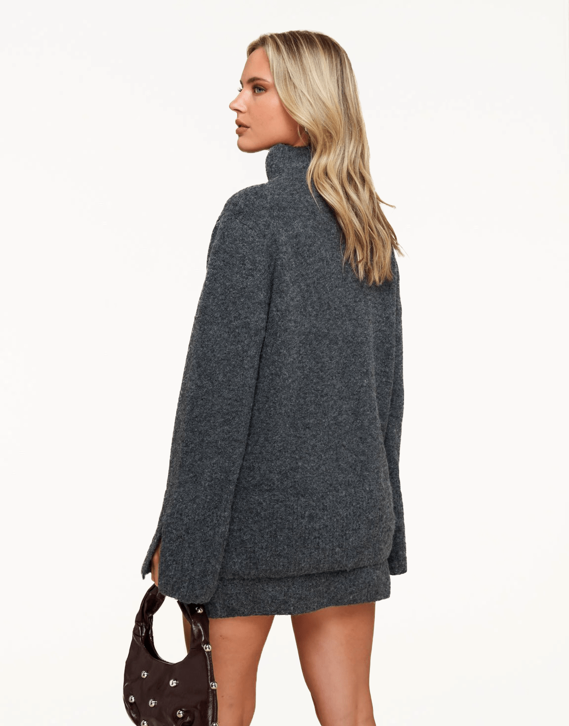 Donkergrijze Gebreide LS - Set - Olivia & Kate