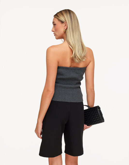 Donkergrijze Gebreide Tube - Top - Olivia & Kate