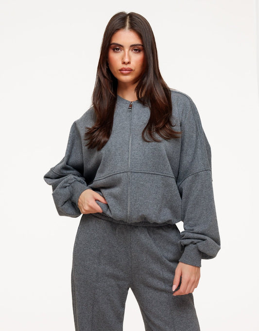 Donkergrijze Jogging LS - Vest - Olivia & Kate