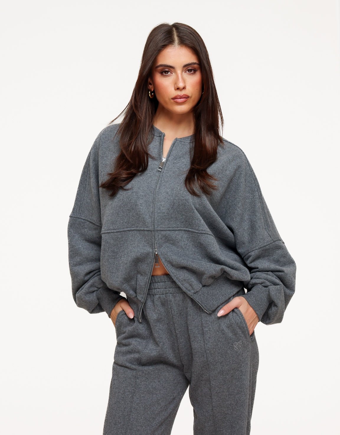 Donkergrijze Jogging LS - Vest - Olivia & Kate