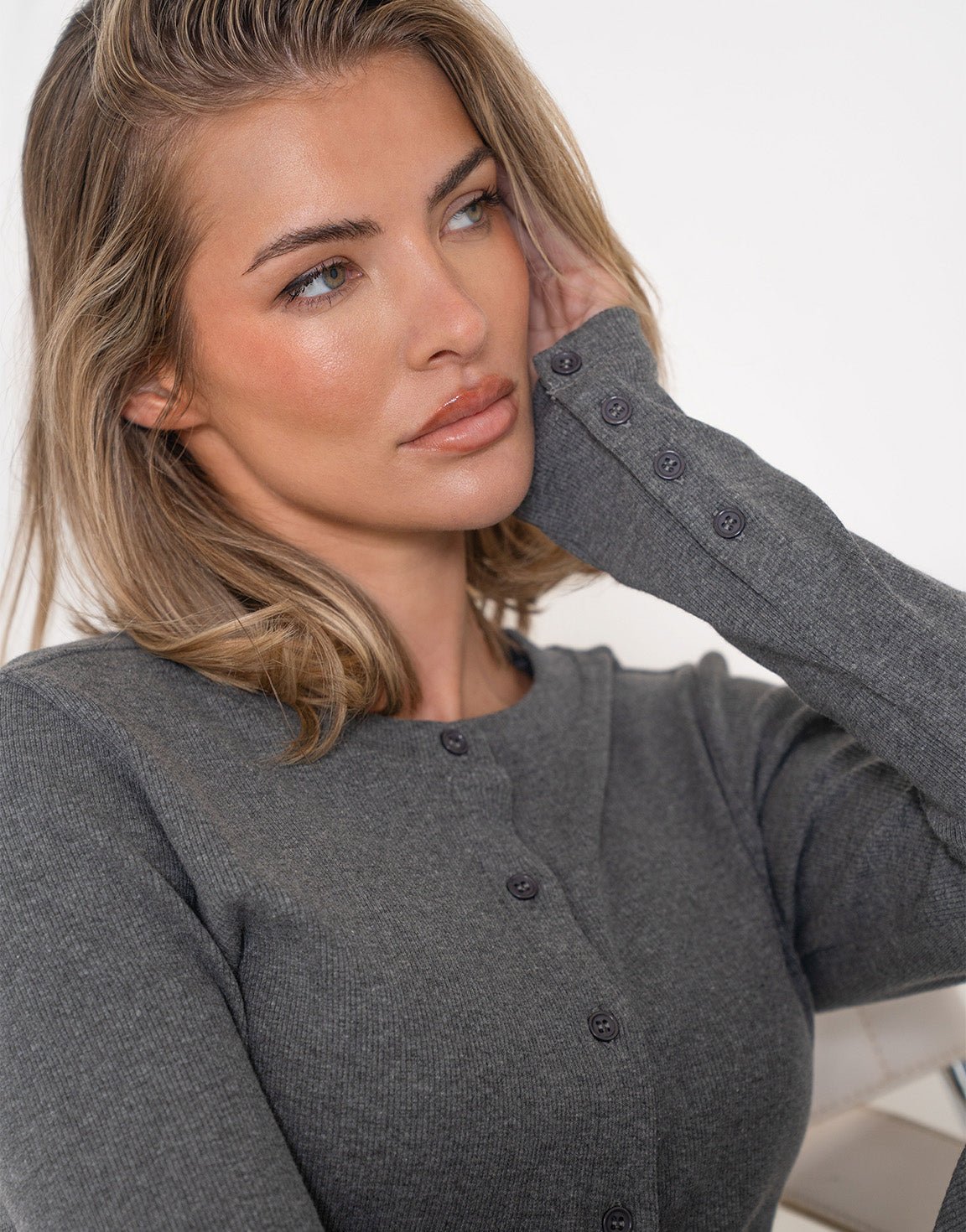 Donkergrijze Ribbel Lounge - Top - Olivia & Kate