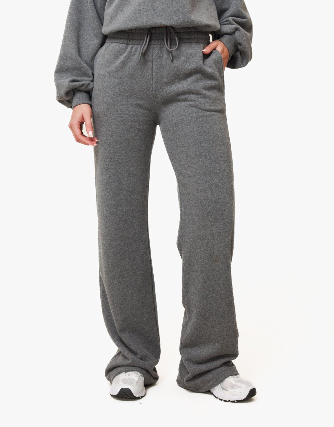 Wide leg joggingbroek donkerblauw