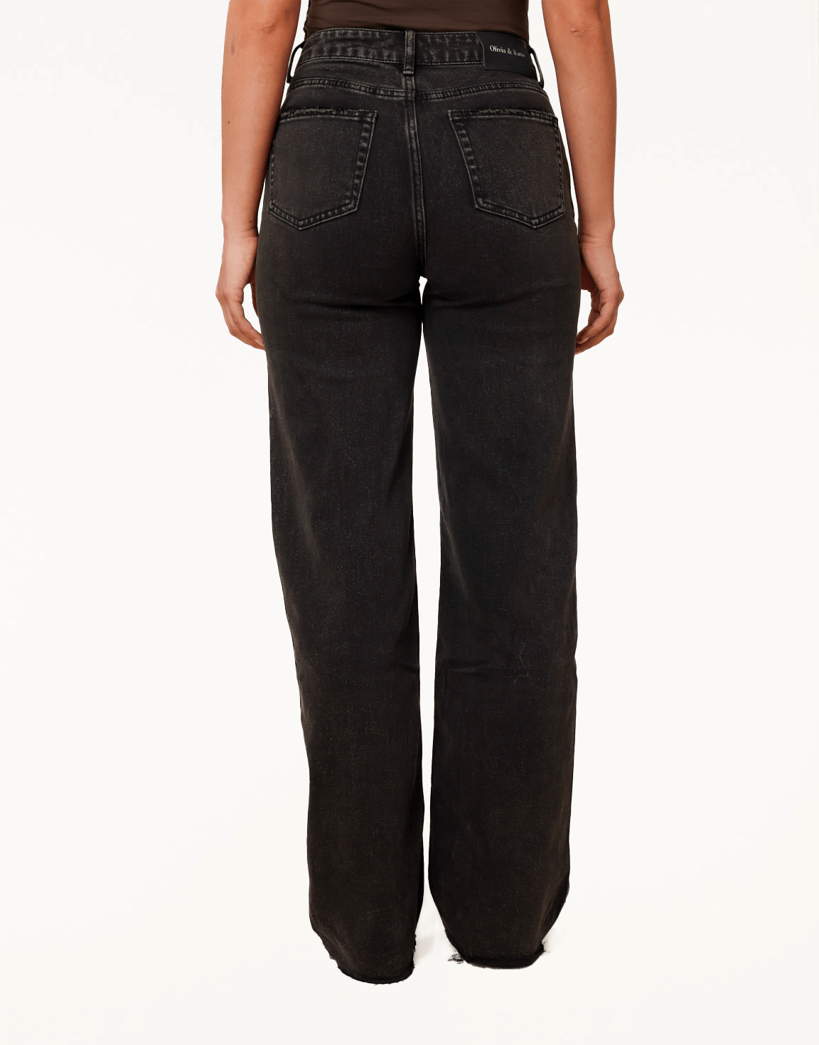 Donkergrijze Wijde Tall - Spijkerbroek - Olivia & Kate