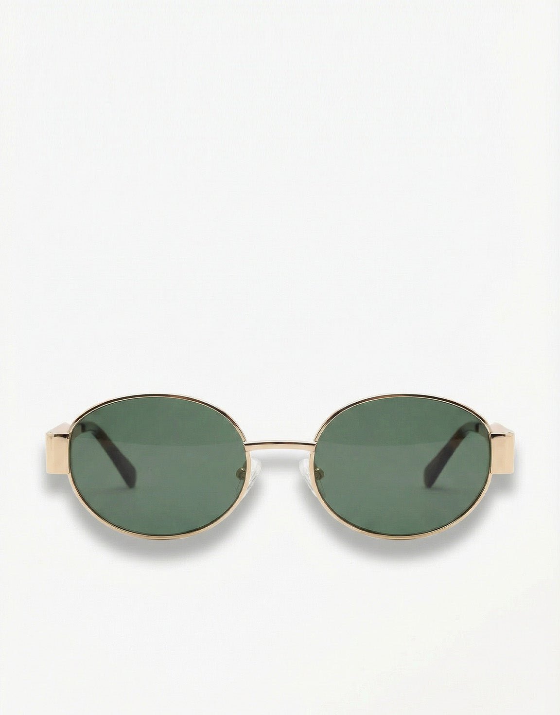 Donkergroene Ovale Gouden Montuur - Zonnebril - Olivia & Kate