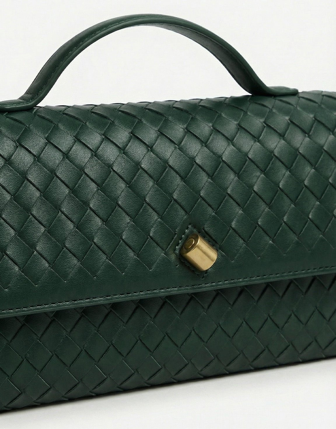 Dark Green PU Gold Detail Clutch - Bag - Olivia & Kate