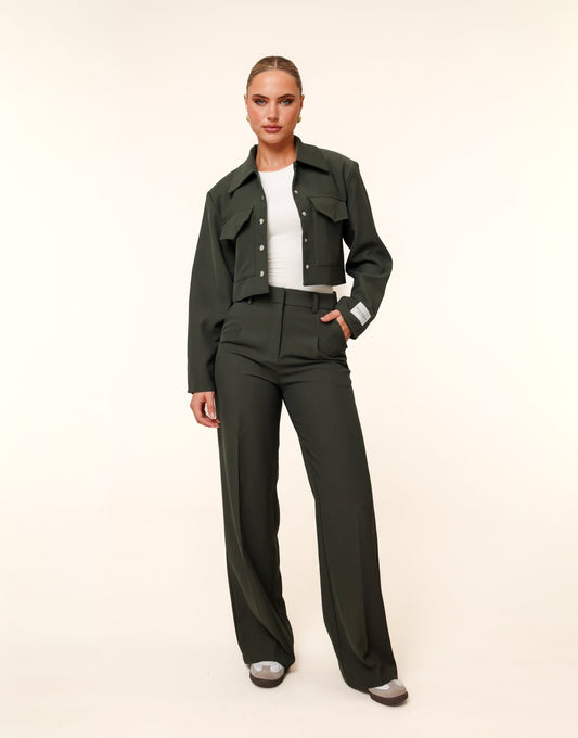 Donkergroene Studio Cropped - Set - Olivia & Kate