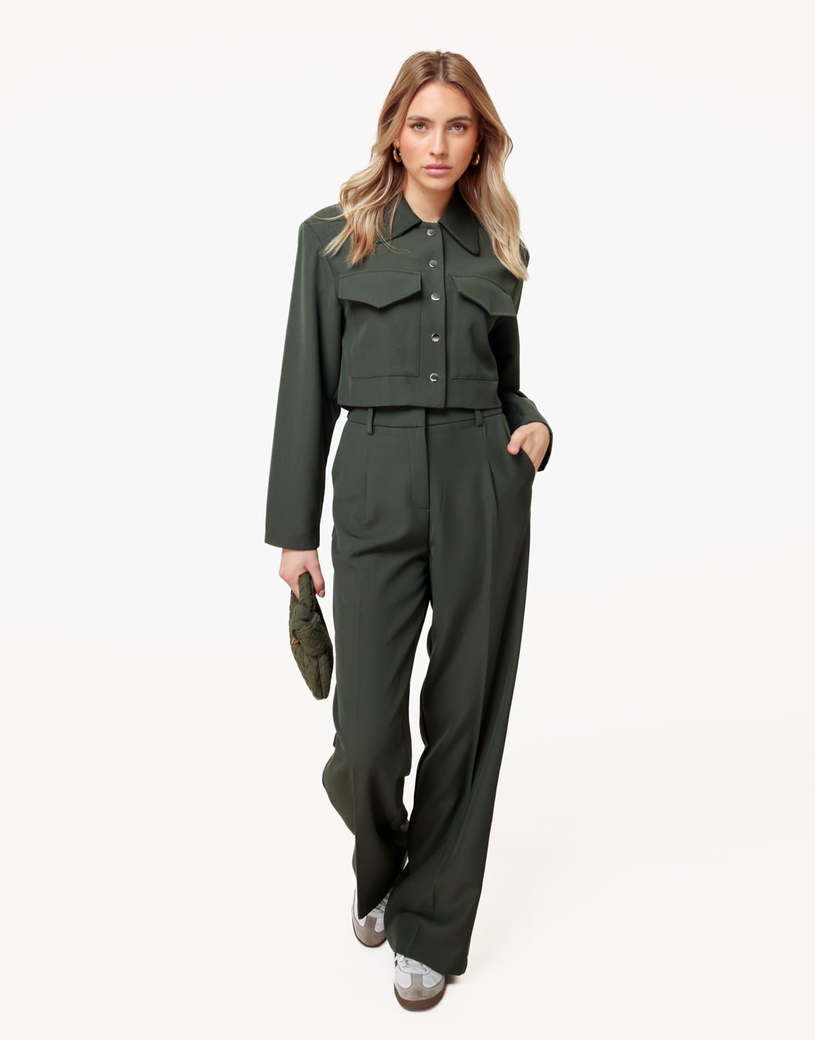 Donkergroene Studio - Pantalon - Olivia & Kate