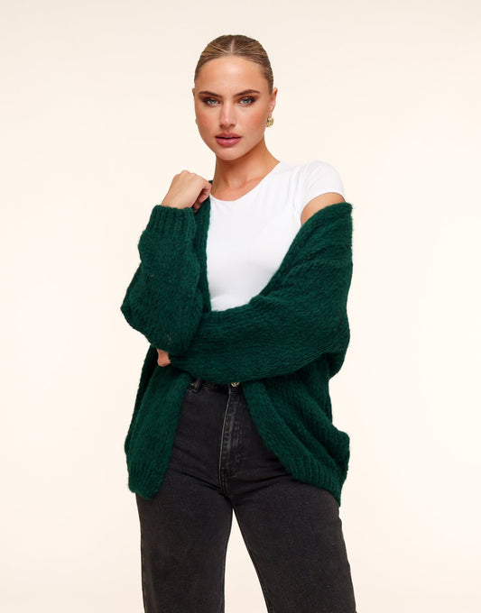 Donkergroene Wollen - Vest - Olivia & Kate