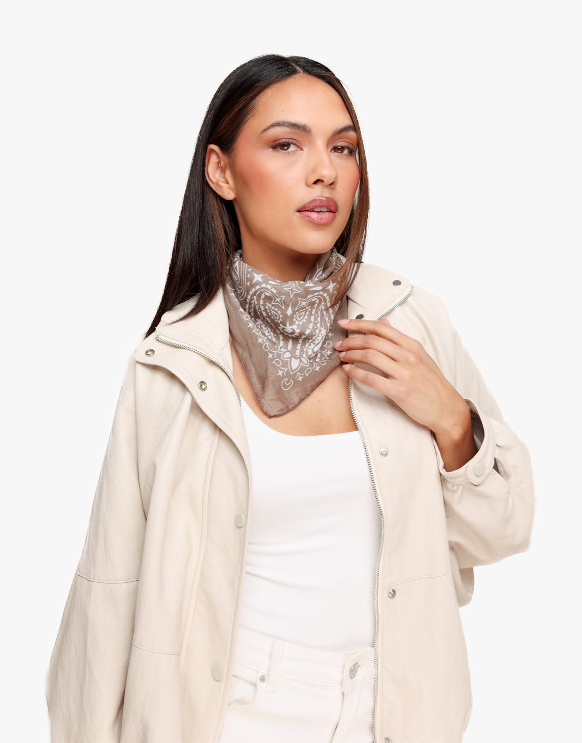 Donkertaupe Bandana - Sjaal - Olivia & Kate